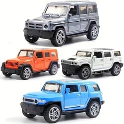 pull back alloy car toy, diecast suv model, metal vehicle with open doors for kids, boys, girls, birthday gifts