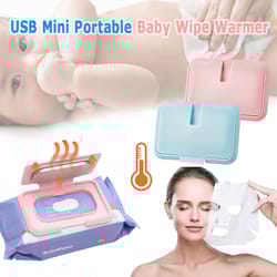 portable usb baby wipe warmer, wet wipes dispenser holder, reusable baby wipes heater for travel, newborn care