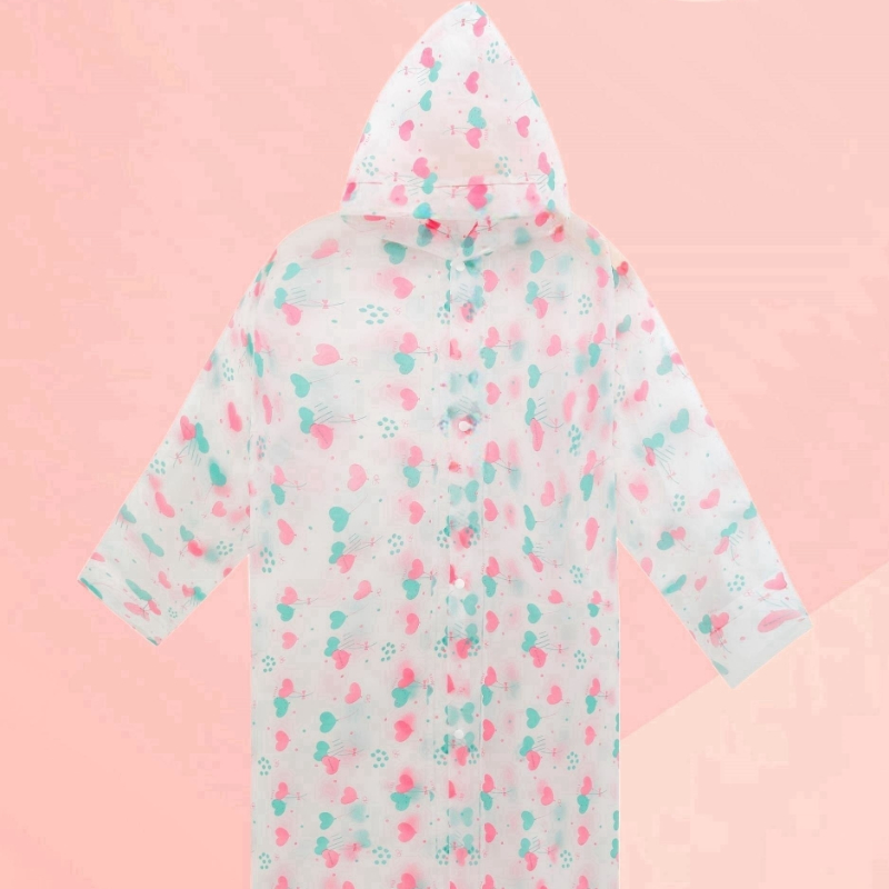 Kids Transparent Waterproof Raincoat Jacket for Boys and Girls – Mermaid Poncho