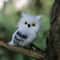 White Black Furry Plush Christmas Owl Ornament – Cute Baby Owl for Holiday Decor