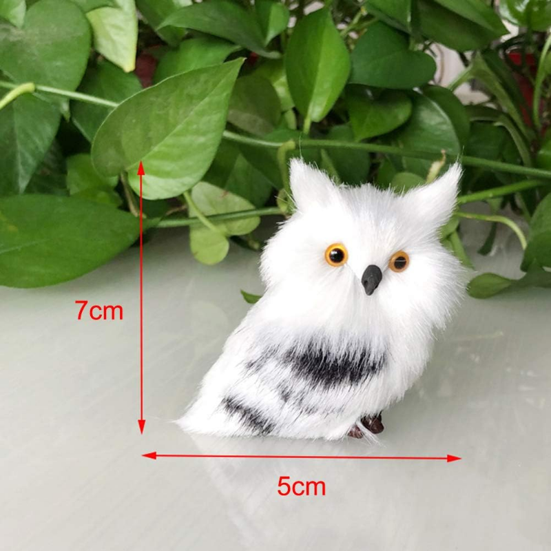 White Black Furry Plush Christmas Owl Ornament – Cute Baby Owl for Holiday Decor