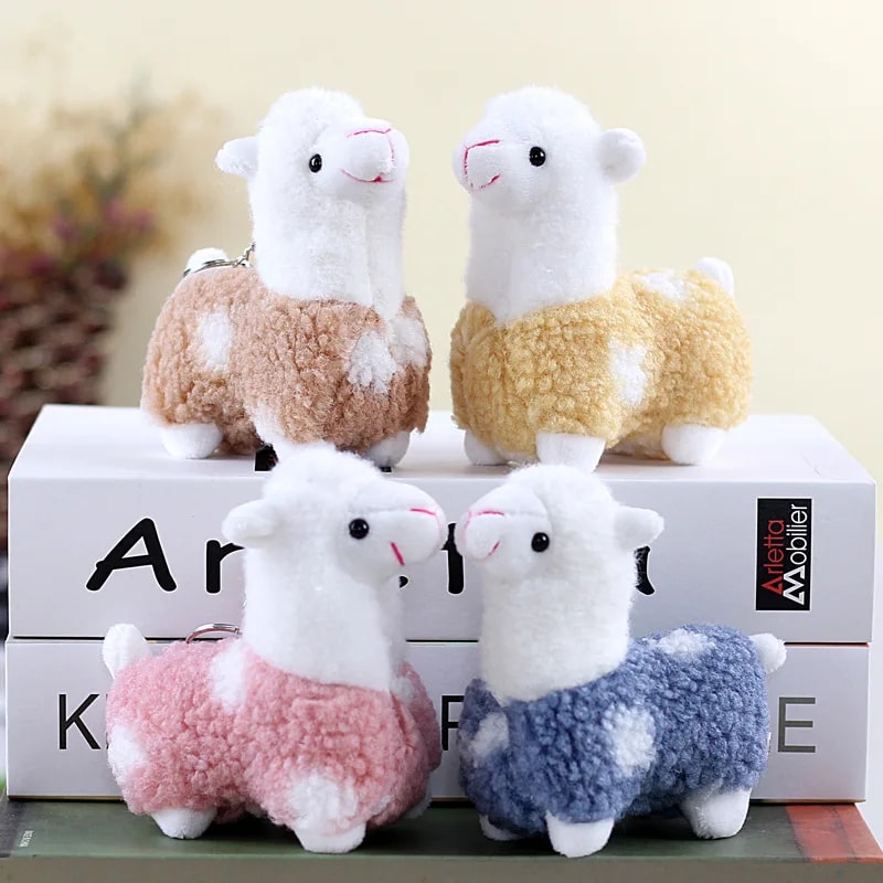 Cute Alpaca Plush Toy Soft Huggable Stuffed Doll For Kids Birthday Gift Keychain Pendant 0
