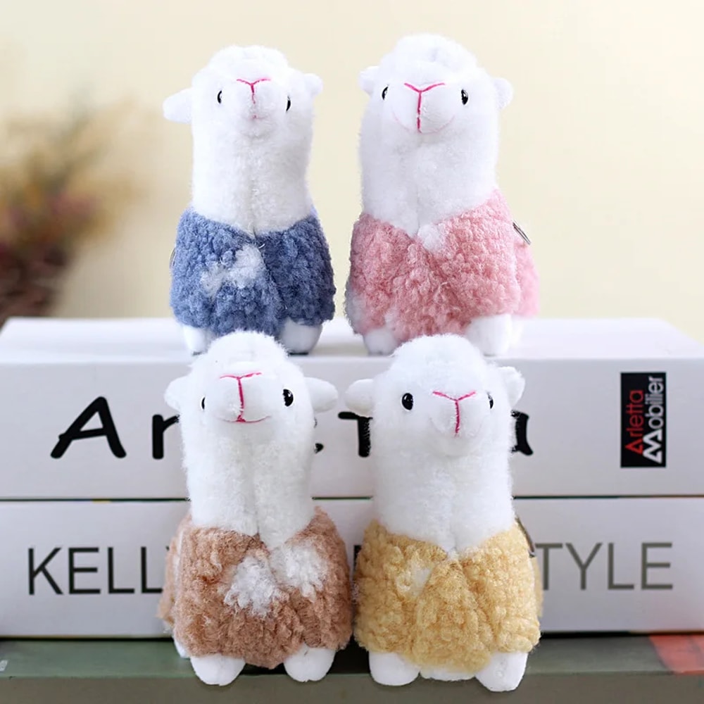Cute Alpaca Plush Toy Soft Huggable Stuffed Doll For Kids Birthday Gift Keychain Pendant 1