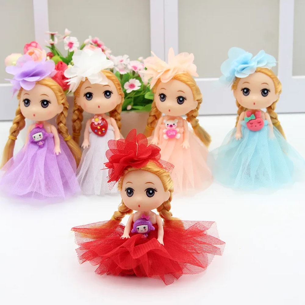 Cute Confused Wedding Dress Doll Mini Princess Dolls For Girls Dollhouse Key Pendant Christmas Gif 0