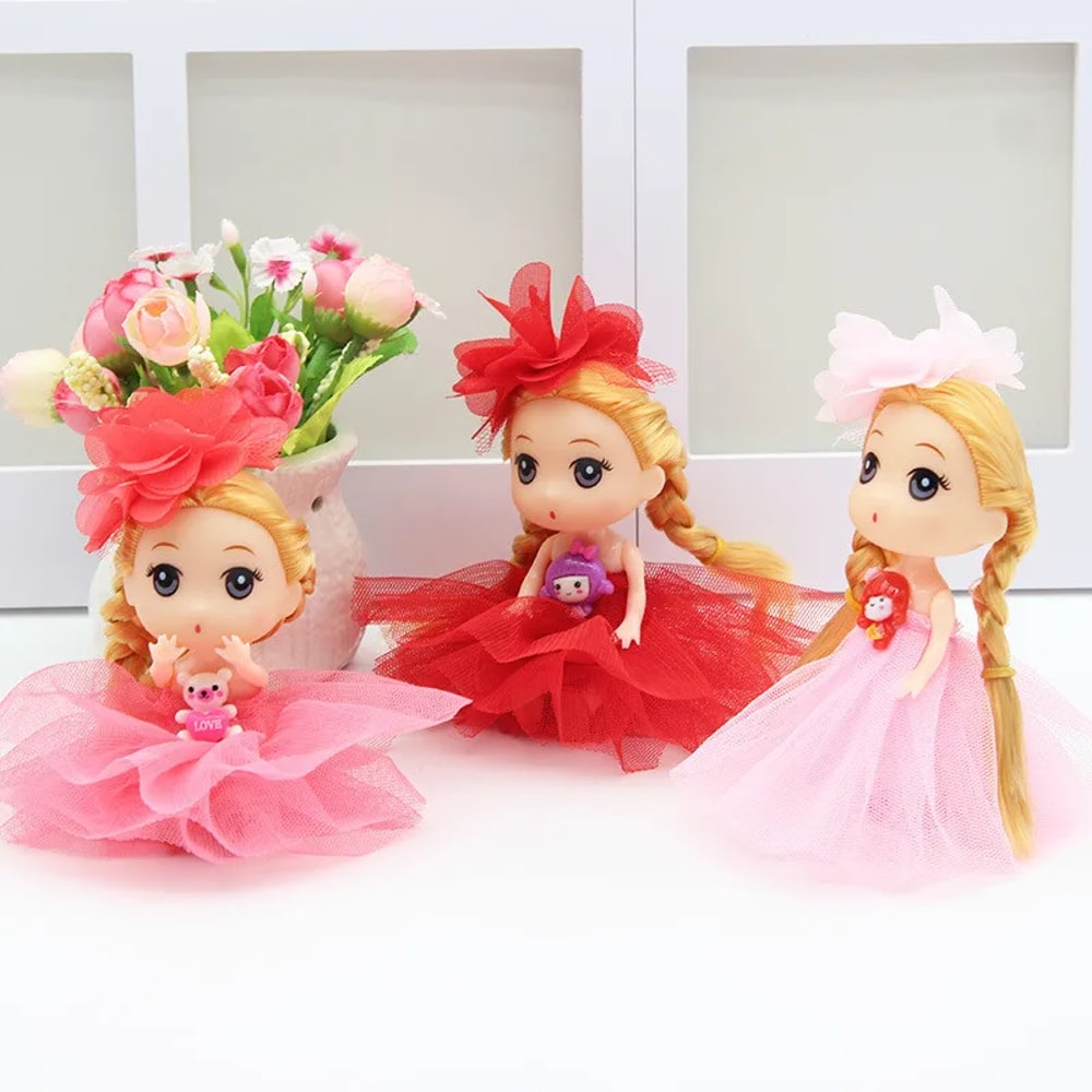 Cute Confused Wedding Dress Doll Mini Princess Dolls For Girls Dollhouse Key Pendant Christmas Gif 2