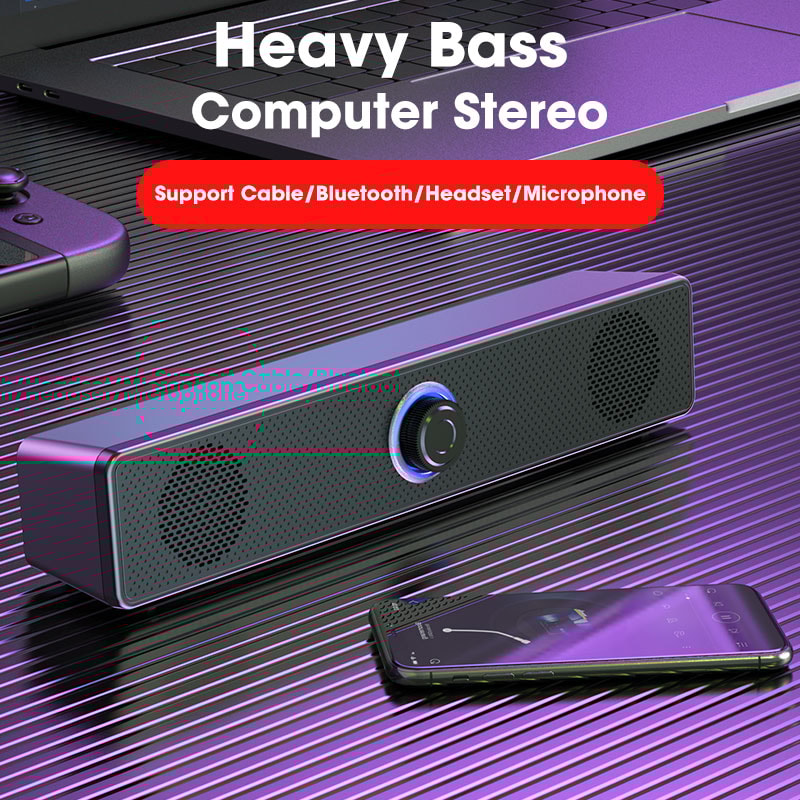 Bluetooth 4D Surround Sound Speaker with Deep Bass Soundbar for TV and PC