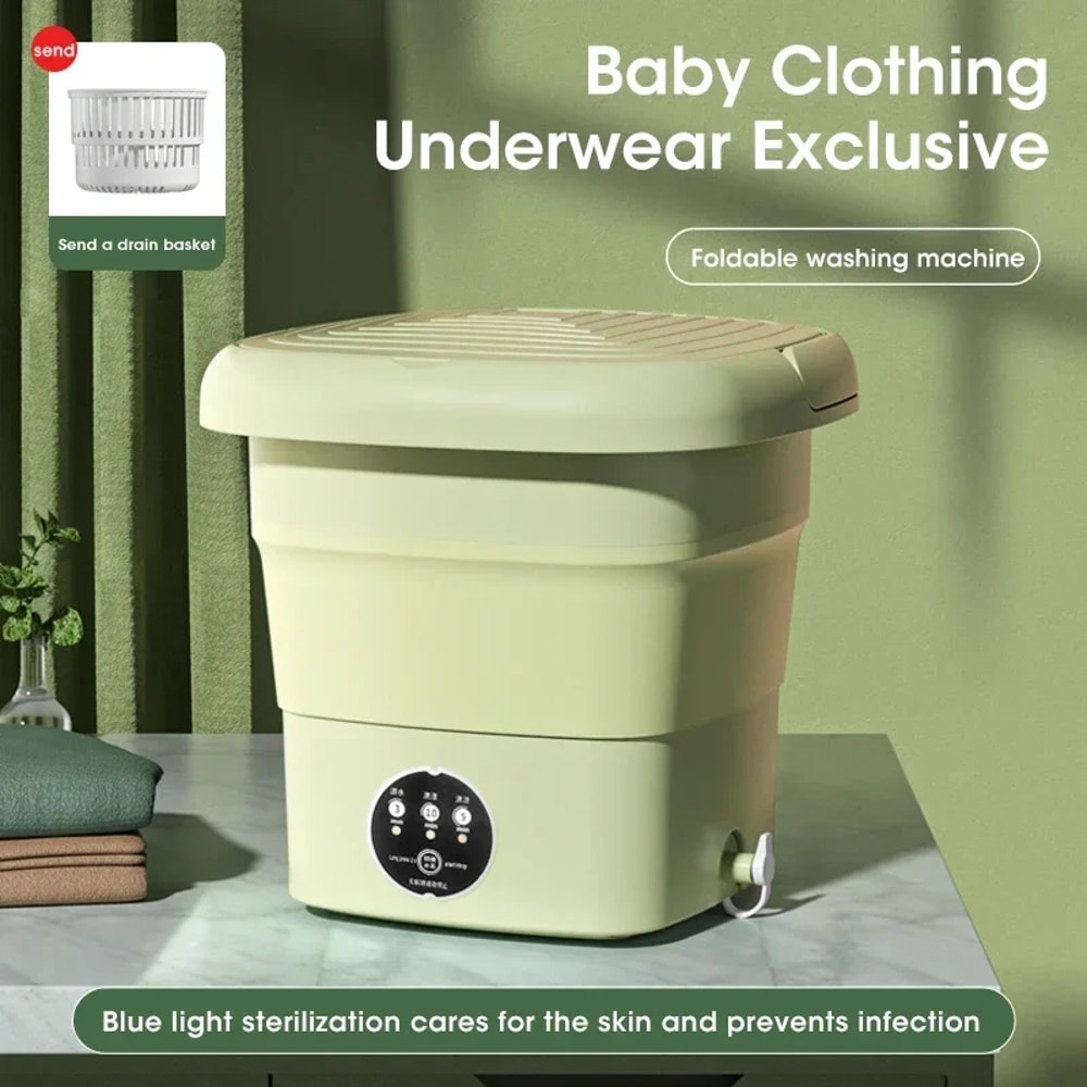 Portable Folding Mini Washing Machine For Underwear Socks And Travel Laundry 0