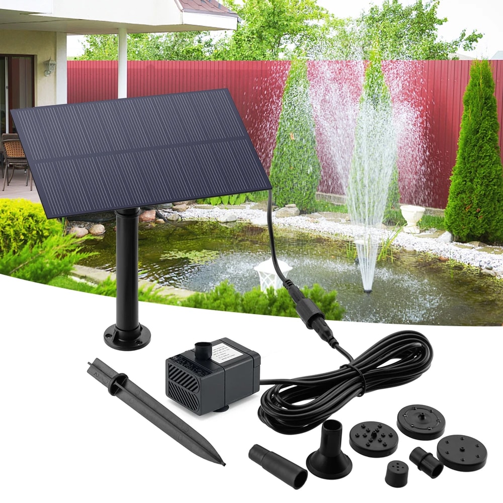 Solar Water Fountain Pump with Stake for Garden and Fish Tank Decor