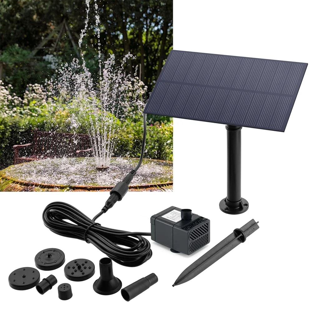 Solar Water Fountain Pump with Stake for Garden and Fish Tank Decor