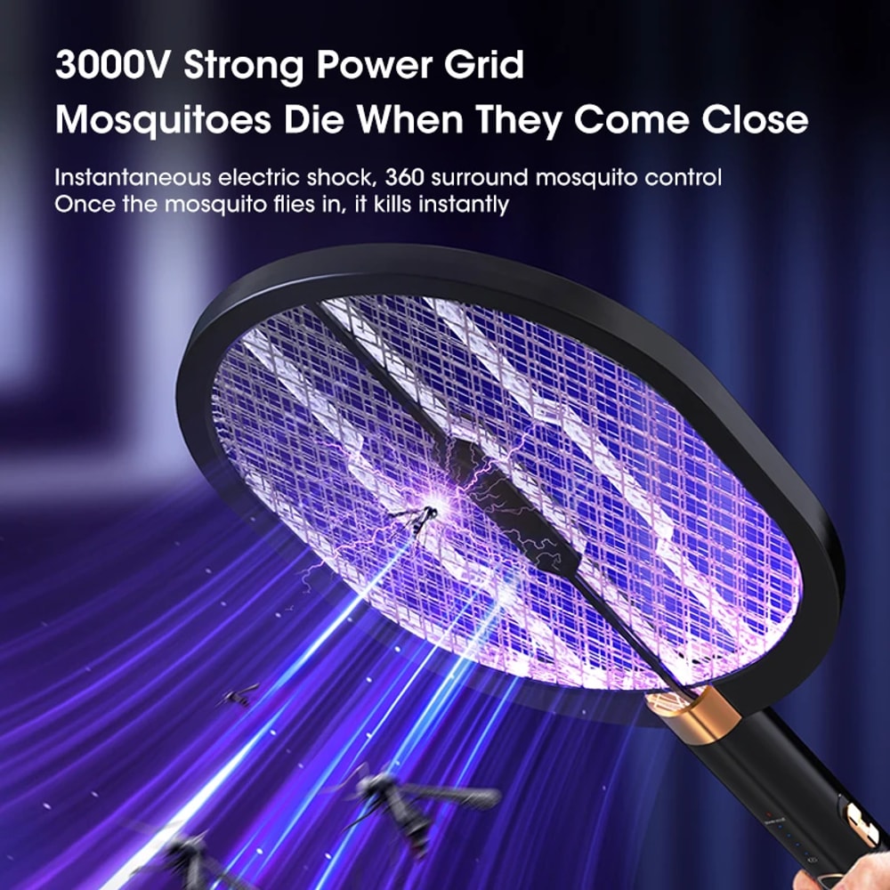 Rechargeable Electric Mosquito Racket With UV Killer Lamp And Type C Charging 3