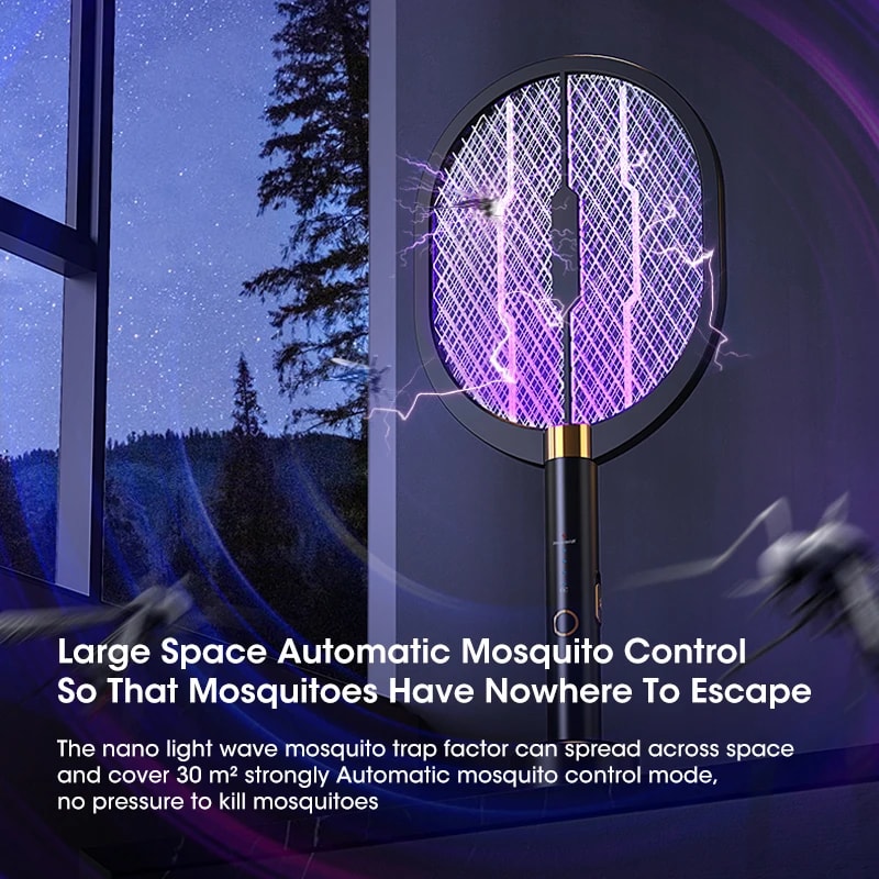 Rechargeable Electric Mosquito Racket With UV Killer Lamp And Type C Charging 5