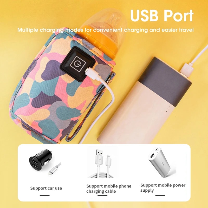 Portable USB Milk Bottle Warmer For Travel And Baby Feeding Insulated Nursing Bottle Heater 3