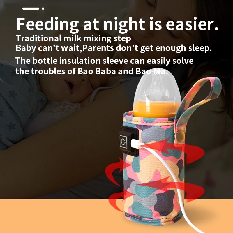 Portable USB Milk Bottle Warmer For Travel And Baby Feeding Insulated Nursing Bottle Heater 4