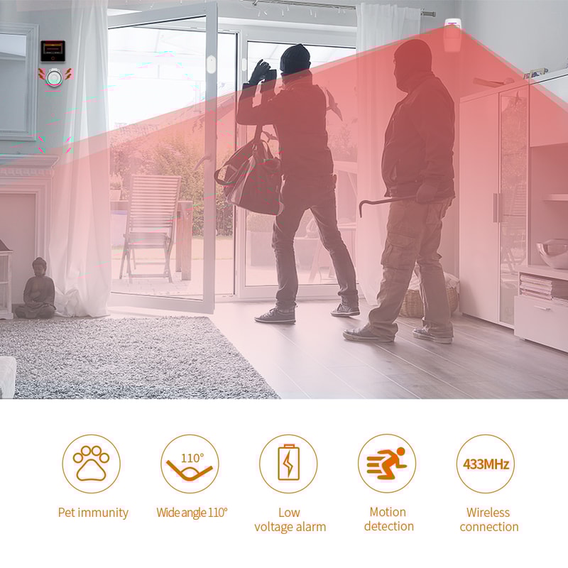 Smart PIR Motion Sensor Home Security Detector Compatible with Alexa