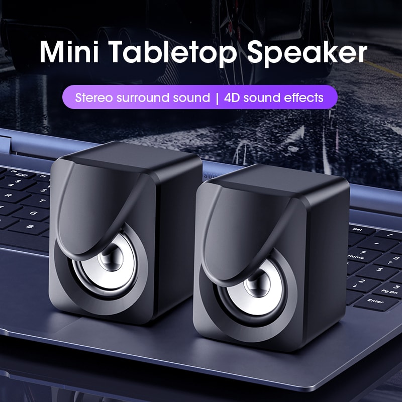 USB Computer Speaker for Laptop PC Subwoofer - Wired Music Player with Deep Bass Sound, Loudspeaker
