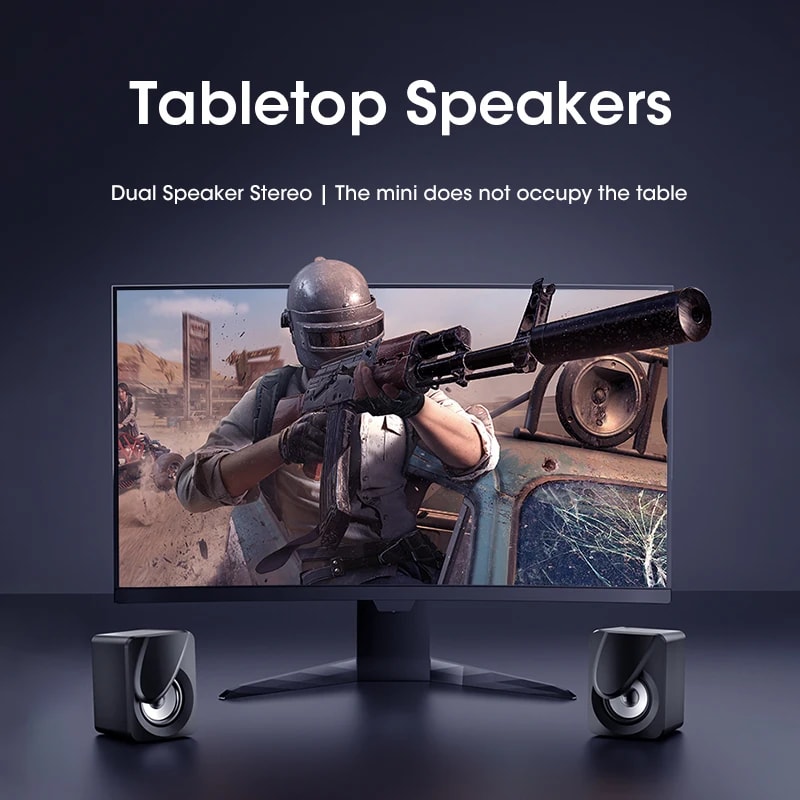 USB Computer Speaker for Laptop PC Subwoofer - Wired Music Player with Deep Bass Sound, Loudspeaker