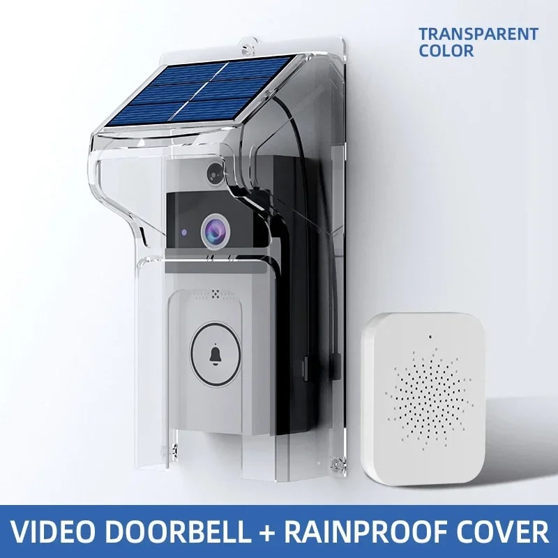 HD Wireless WiFi Doorbell Camera with Solar Charging and Night Vision - Waterproof Smart Home System