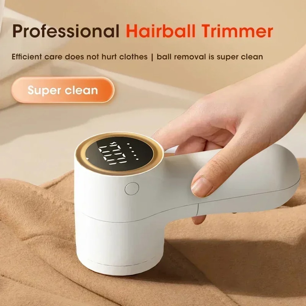 Mini Portable Electric Hair Ball Trimmer – Rechargeable Handheld Clothing Hair Remover with Intelligent Display