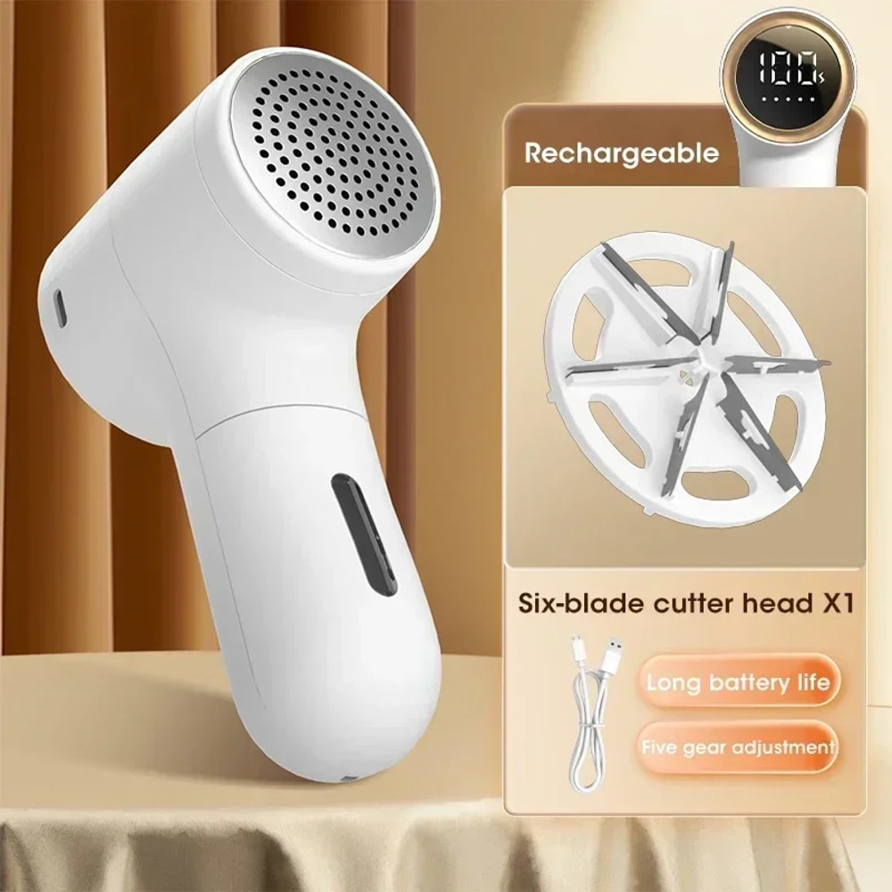 Mini Portable Electric Hair Ball Trimmer – Rechargeable Handheld Clothing Hair Remover with Intelligent Display