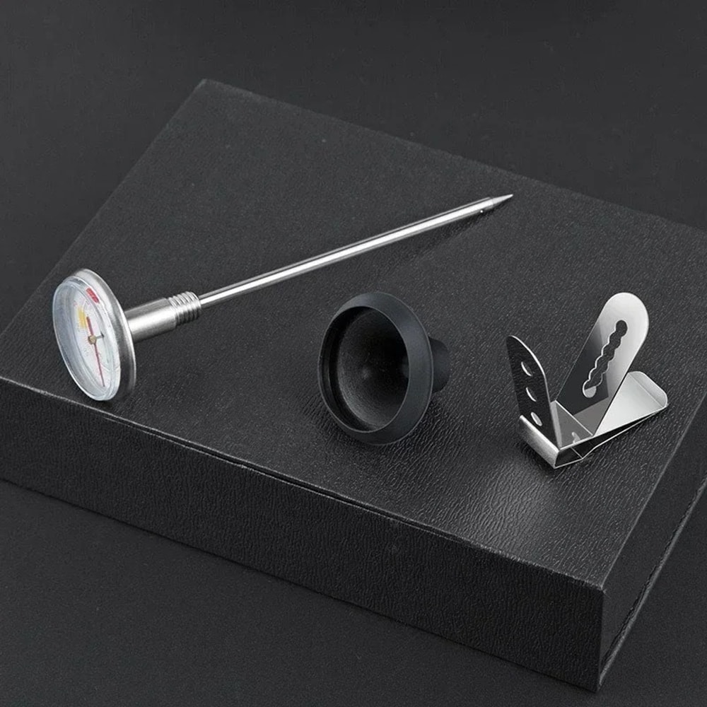 Stainless Steel Milk Frothing Jug with Thermometer – Instant Read Barista Thermometer