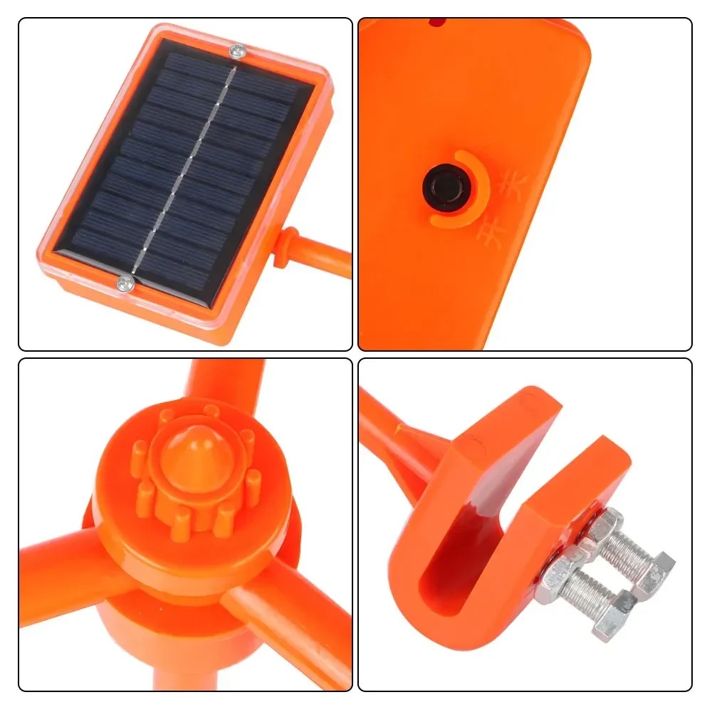 Solar Powered Rotating Bird Repeller with Flashing Sound – Automatic Pest Deterrent for Garden, Farm, and Yard