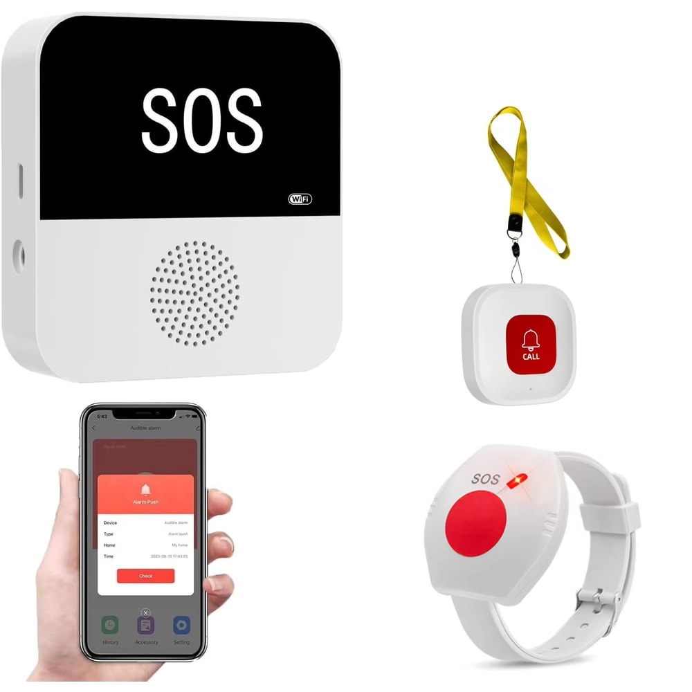 Smart WiFi SOS Call Button For Seniors Caregivers Wireless Emergency Alert System 0
