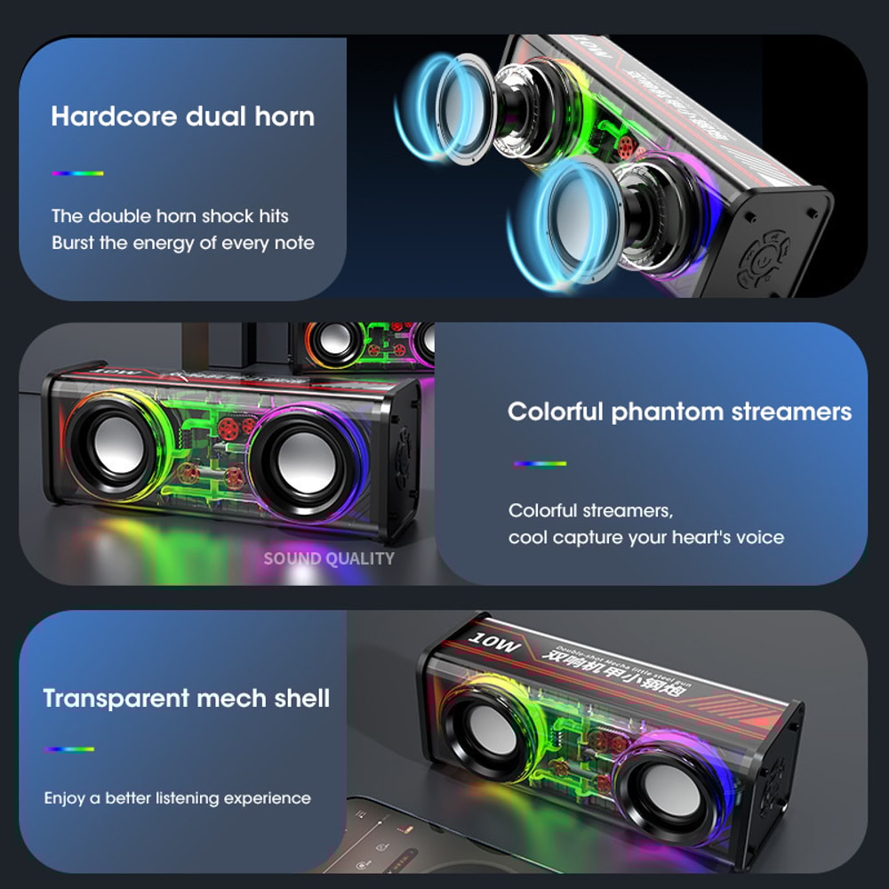 V8 TWS Dual Tone Bluetooth Speaker with RGB Lights – Portable Subwoofer for Sports Activities