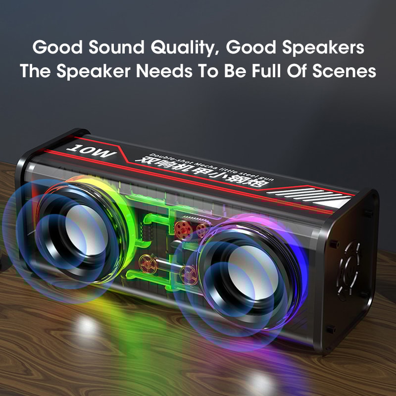 V8 TWS Dual Tone Bluetooth Speaker with RGB Lights – Portable Subwoofer for Sports Activities
