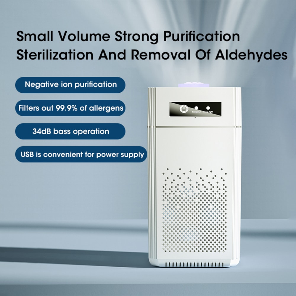 Intelligent Household Air Purifier – HEPA Filter, Negative Ion Generator, and Formaldehyde Air Cleaner for Desktop