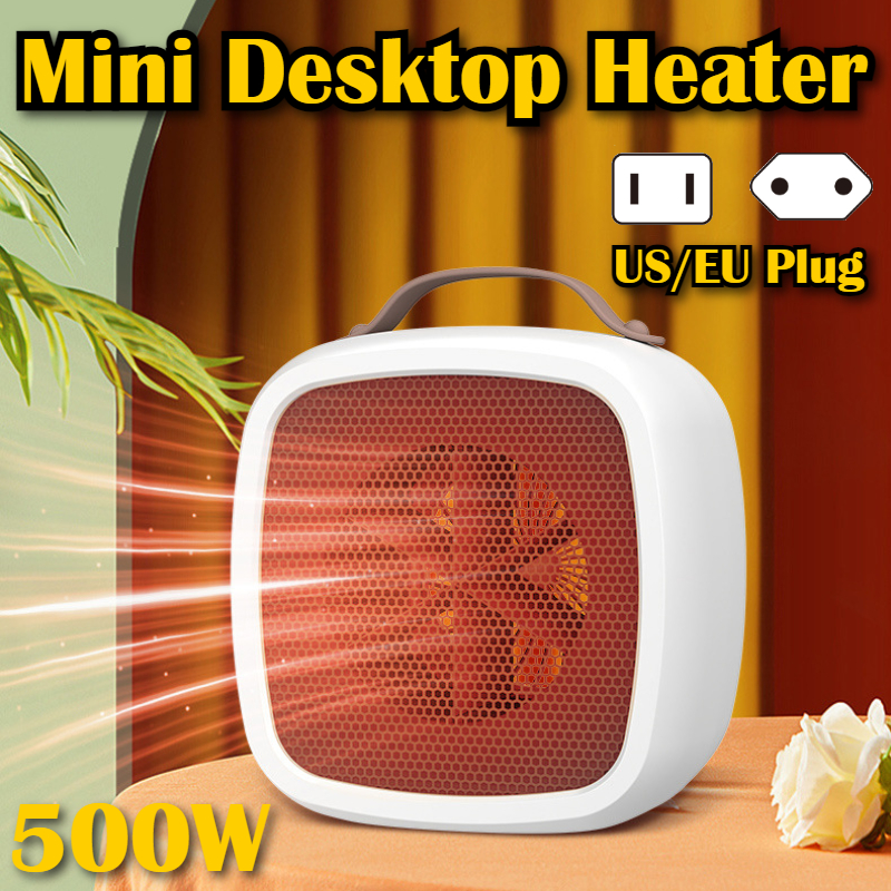 500W Portable Space Heater – Silent Desktop Warmer for Home & Office