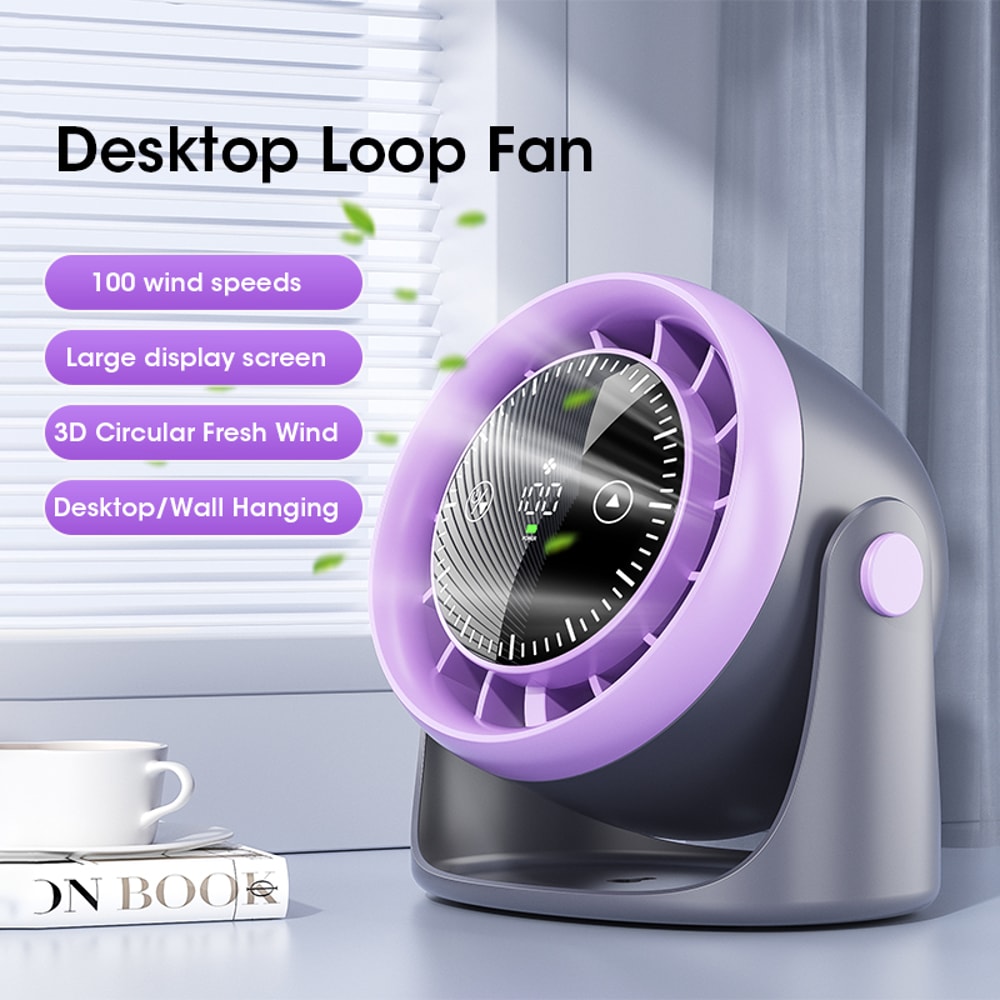 High-Speed Adjustable Desktop Wall-Mounted Circulating Digital Turbine Air Fan for Home and Office Use