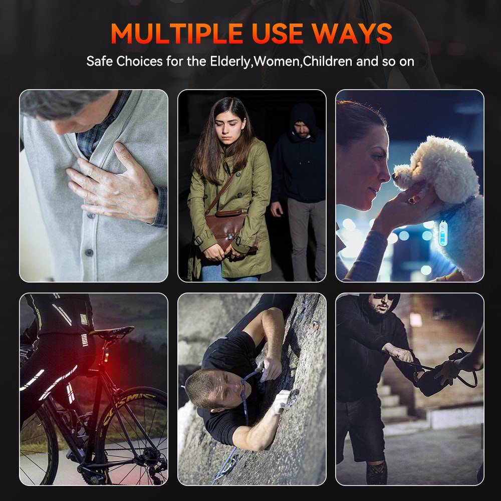 Self Defense Alarm with LED Light – Rechargeable Personal Safety Alarm for Women & Seniors