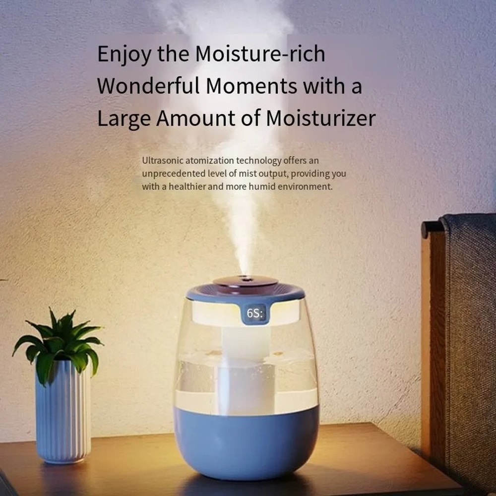 USB Essential Oil Diffuser with Dual Spray Cool Mist and LED Light for Home and Office