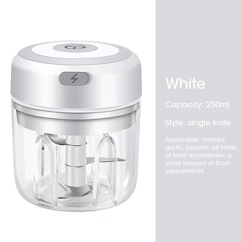 Electric Garlic Mincer & Mini Vegetable Chopper – USB Portable Food Processor for Quick Meal Prep
