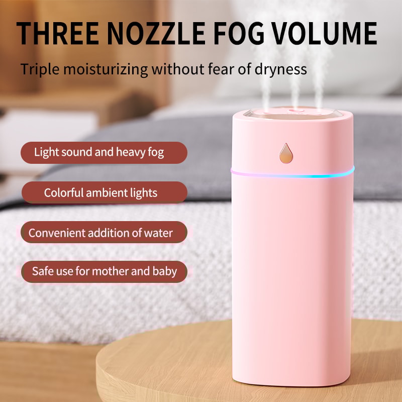 TripleNozzle Waterdrop Mist Humidifier 600mL Capacity For Fast Gentle Moisture 2