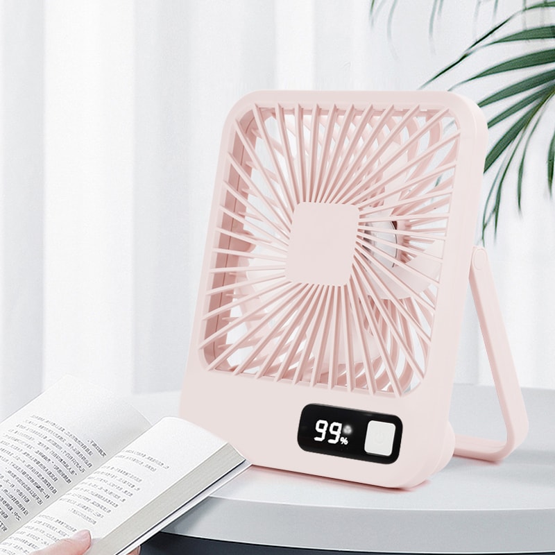 Portable USB Rechargeable Mini Desk Fan – Ultra Quiet, 5 Speed, Strong Airflow for Offices & Home