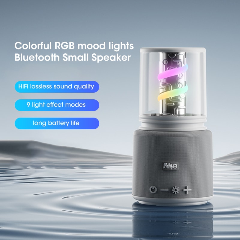 Portable Waterproof Bluetooth Speaker with LED Light Effects and Subwoofer for Car Audio