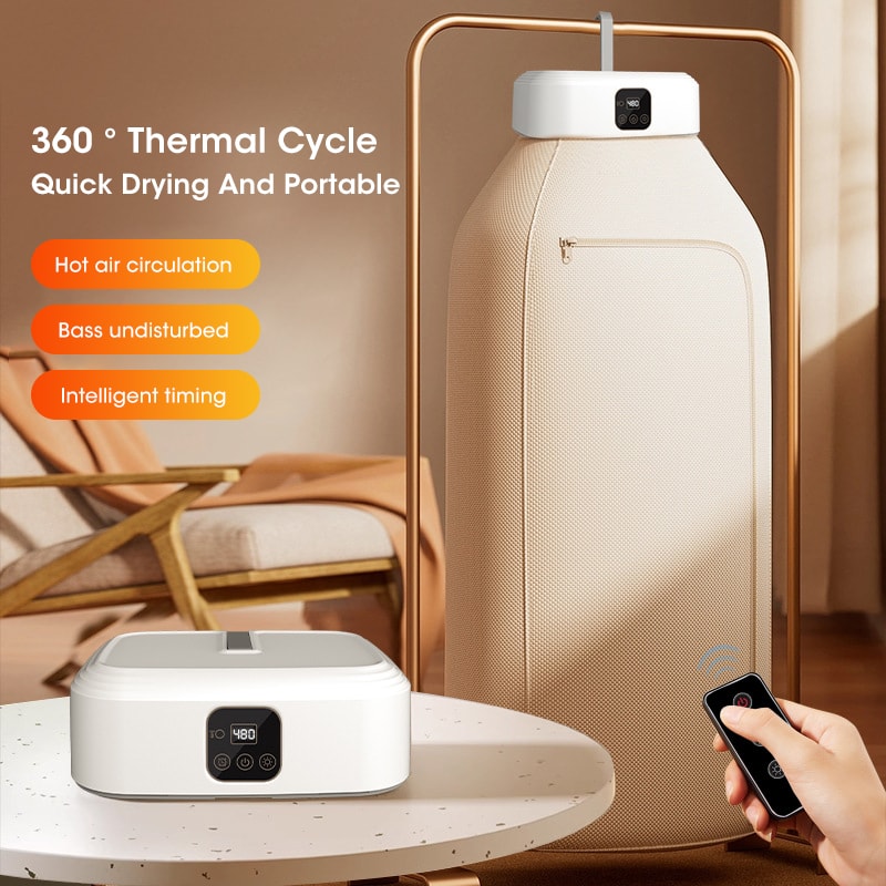 Foldable Mini Portable Electric Dryer - Intelligent Timed Quick Drying for Home & Travel