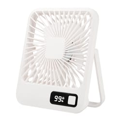 rechargeable foldable desktop fan with led display – quiet, powerful, five-speed adjustable with type-c charging