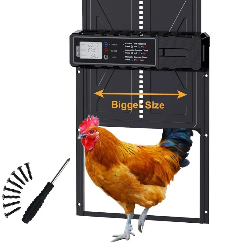Automatic Poultry Coop Door With LCD Timer Easy Installation Battery Operated 5