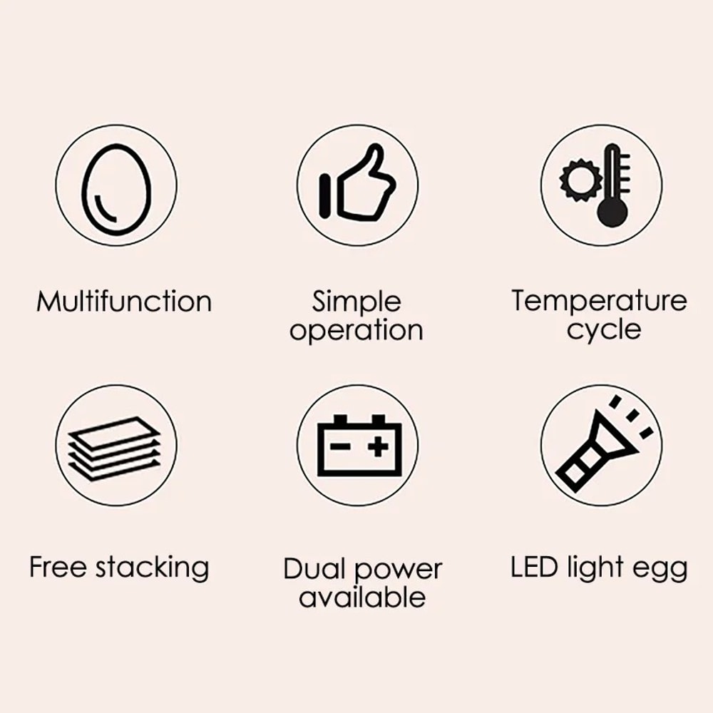 Egg Automatic Mini Incubator With Dual Power AutoTurning For Poultry Ducks Geese Birds Home Use 2