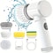 Electric Power Spin Scrubber For Bathroom Shower Bathtub Tile Cleaner With 5 Replaceable Brush Hea 3