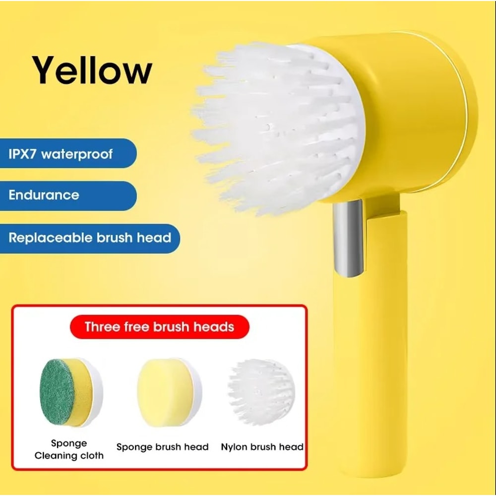 Electric Power Spin Scrubber For Bathroom Shower Bathtub Tile Cleaner With 5 Replaceable Brush Hea 7
