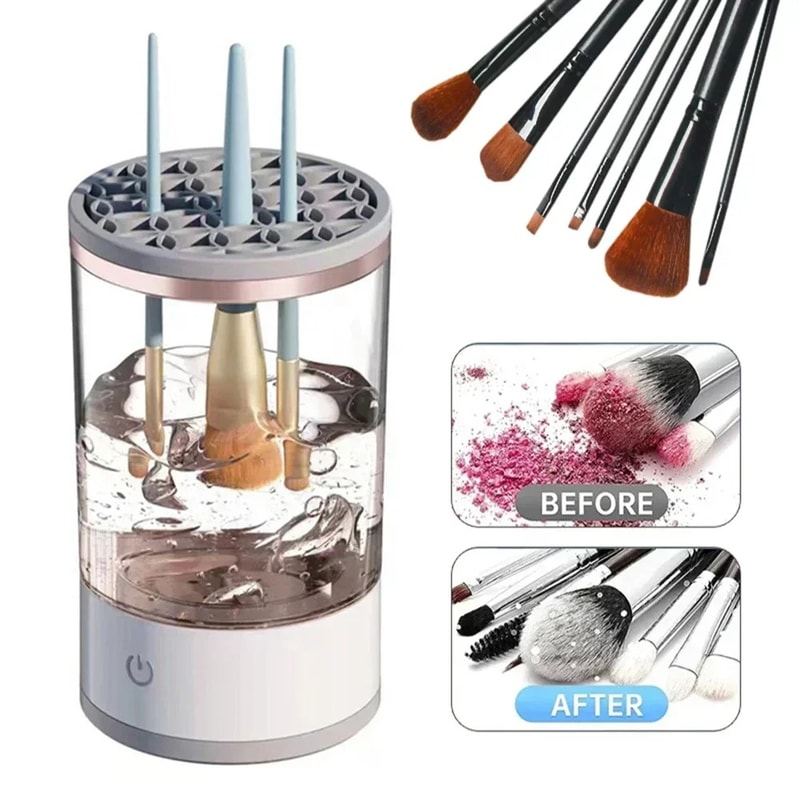 USB-Powered Makeup Brush Washer & Dryer - Odorless, Battery-Free Cleaner for Effortless Beauty Tool Care