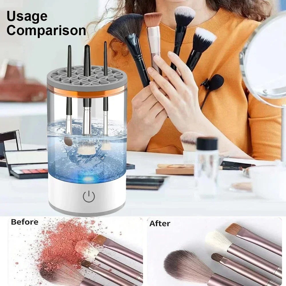 USB-Powered Makeup Brush Washer & Dryer - Odorless, Battery-Free Cleaner for Effortless Beauty Tool Care