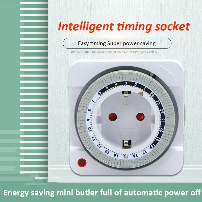 Hour Mechanical Timer Switch For Indoor Use Plug Socket With Auto PowerOff Smart Countdown Cycle 0