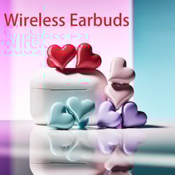 heartbuds bluetooth earphones for women - high-quality tws earbuds, fashionable gaming & student headphones