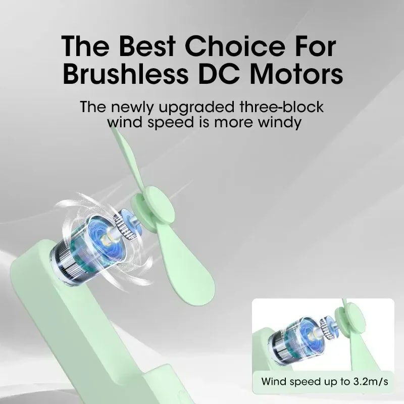 Portable USB Rechargeable Folding Fan with Power Bank - Ideal for Travel & Outdoor Adventures