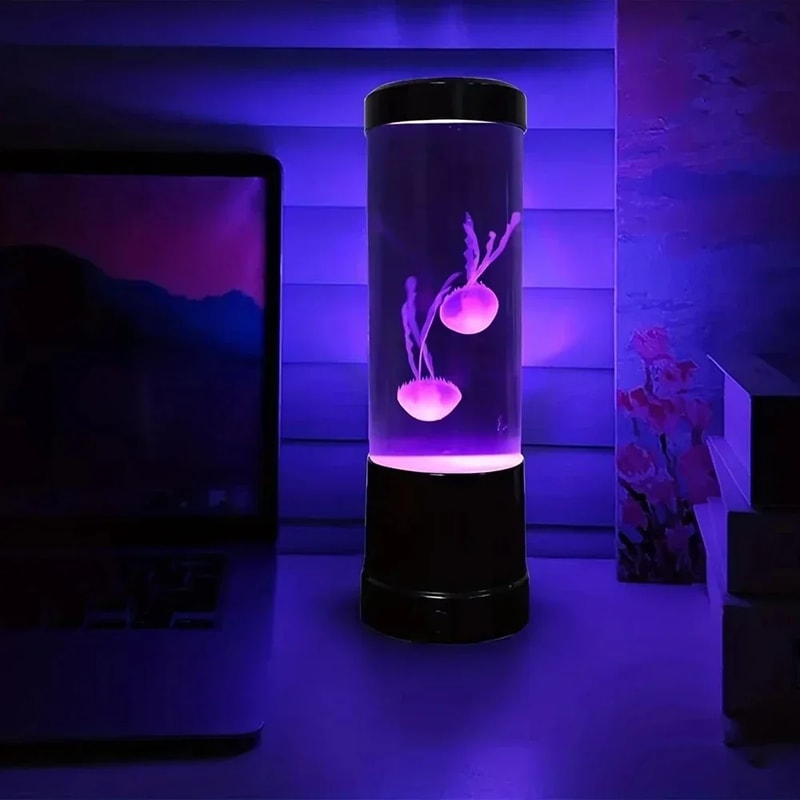 Jellyfish Aquarium Lamp With LED Remote Control ColorChanging Night Light With 8 Colors Ideal For 2