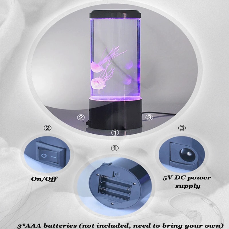 Jellyfish Aquarium Lamp With LED Remote Control ColorChanging Night Light With 8 Colors Ideal For 5
